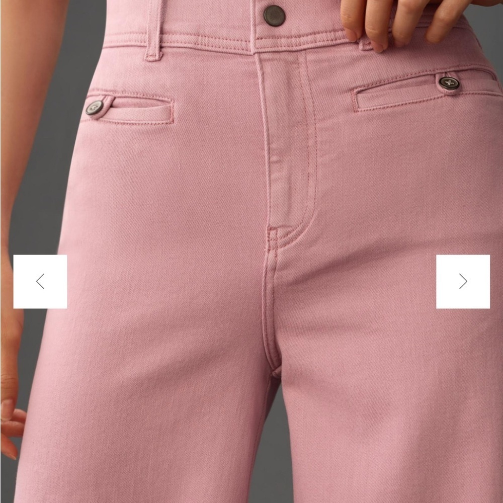 Anthropologie Pilcro High-Rise Wide-Leg Trouser Jeans Pink Size 26 - Picture 3 of 16